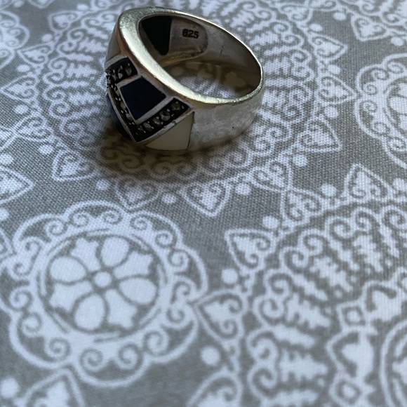 925 Sterling Silver Ónix, mother of pearl size 8 - Picture 3 of 3